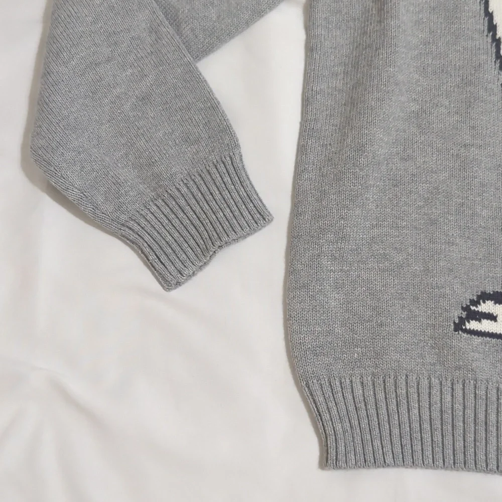 Gymboree Yeti Abominable Snowman Boy's Pullover Sweater, Color Grey/White Sz M